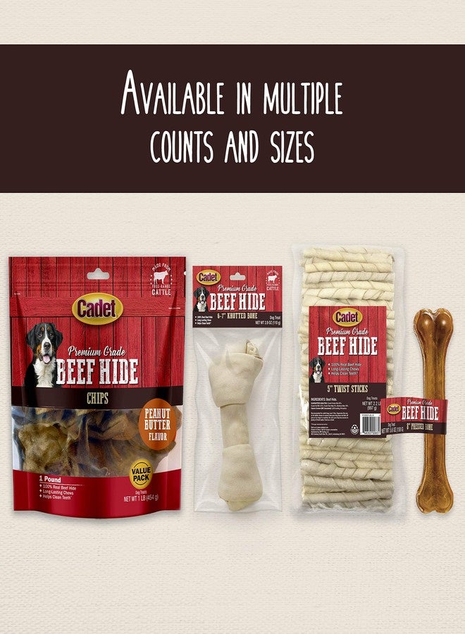 Cadet Premium Grade Beef Hide, Long-Lasting Rawhide Rolls, Single-Ingredient Dog Chews for Medium Breeds, Peanut Butter Flavor, 1 Pound - Image 5